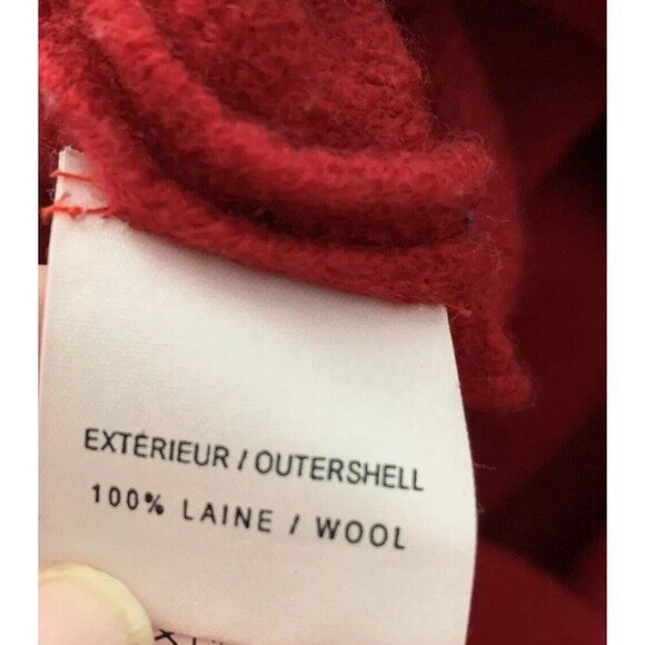 Hilary Radley 100% Wool Jacket Coat Size Large Red Pockets Mock Neck Zip Up A10 - Picture 5 of 7